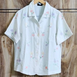 Offwhite Embroidey Work Shirt Size-40