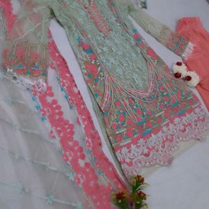 Pakistani Embroidery Work Suit Set