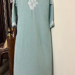 Dusty Green Chikankari Kurta