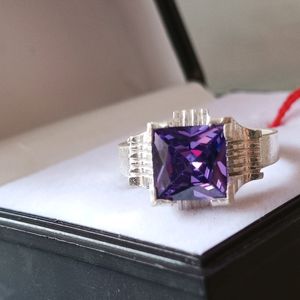 Purple💜 Daimond Ring💍Pure Silver✔