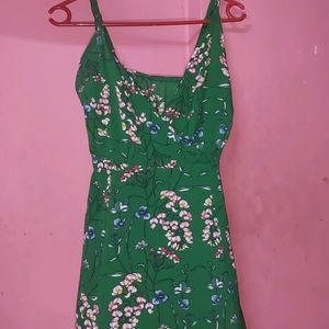Green Floral Mini Dress