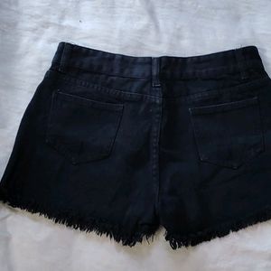 Denim Black Shorts