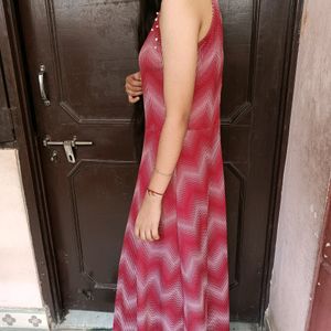 Red And White Ethnic Gown/Dress