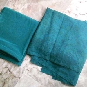 2Piece Peacock green suit set unstitched