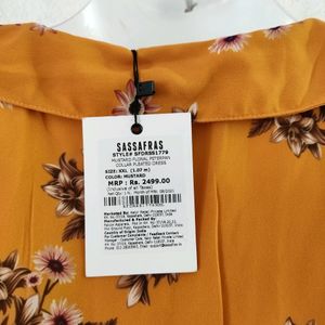 Sassafras Mustard Floral Printed Dress ( Women)