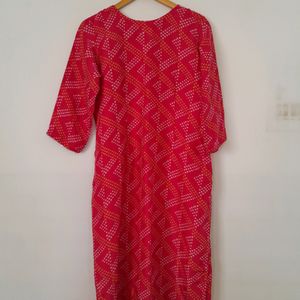 Pink Printed Kurta (Women's)