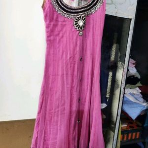 Pink&purple Anarkali Suit