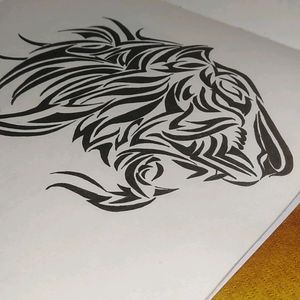 Silhouette Sketch Of Tiger