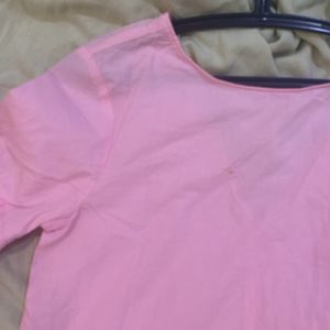 Zara Pink Ruffle Shift Dress (Made In Morocco)