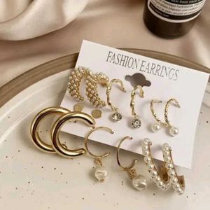 Stylish gold Plated earrings For Girls (Pack Of 9)