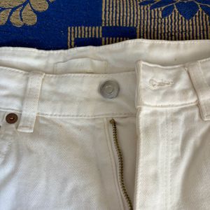 High Waist White Trouser jeans  (women)