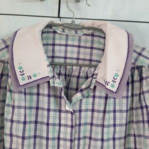 Smart Collared Check Shirt For Women 😎