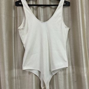 White Lowcut Bodysuit