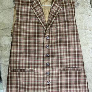 Cheque Pattern Waist Coat