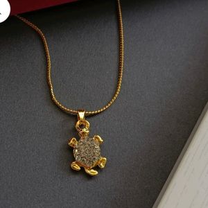 Golden Chain With Stones Tortoise Charm 🐢❣️