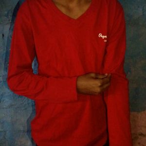 FULL SLEEVE RED T-SHIRT