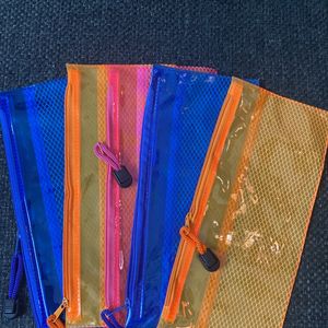 5 Pcs Plastic Pencil Pouches