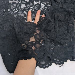 Zara Black Lace Crop Top