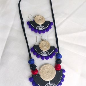 Handmade Fabric Necklace Set