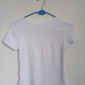 White Women's Fitted T-shirt(H&M)