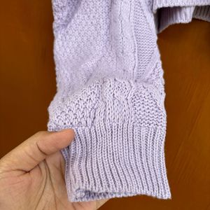 Lavender Korean Cropped Sweater