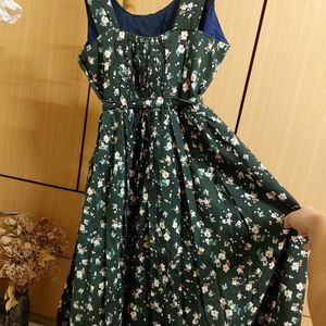 Green Floral Dress -New