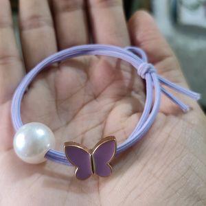 Korean Pearl Aesthetic Butterfly Charm Rubber Band