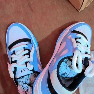 Multicolored Sky blue And White Shoes Brand New