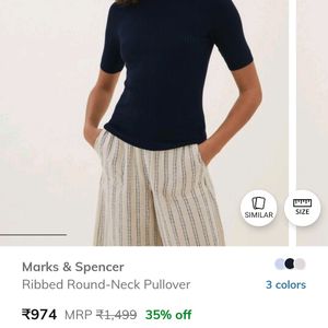 M&S Ribbed Round Neck Pullover