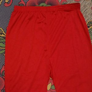 Women Plain Red Colour Stretchable Cotton Legging