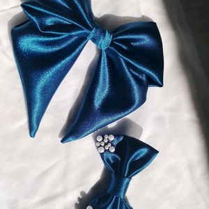 Fancy Bow Clip And Scrunchie Combo