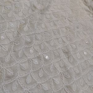 White Chikankari Work Kurti