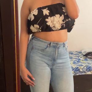 Shein Floral ballon tube top 💕