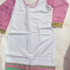 Kirta White Nd Pink Green