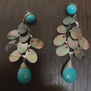 Very Beautiful Black And Blue Drop Earrings