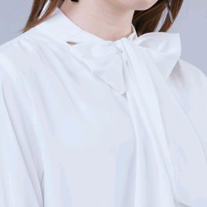 Korean Milky White Crushed Look Shirt