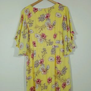 Yellow Floral Printed Dress (Women)