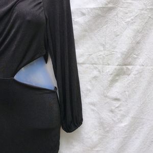 I. SEXY BLACK ONE SIDED BODYCON