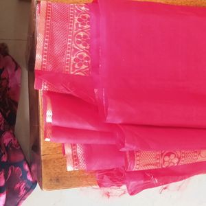 Art Silk Red Colour Saree