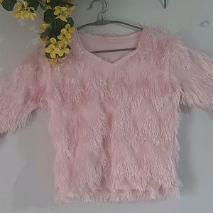 Barbie Pink Furry Top With FREE Hairclips!