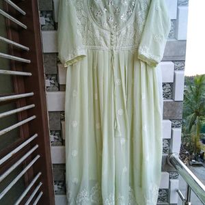 Chikankari Thread Work Gown