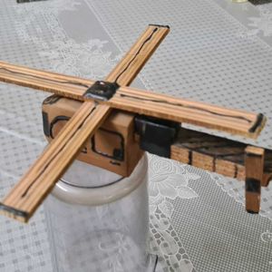 Handmade Wooden Model of a Helicopter