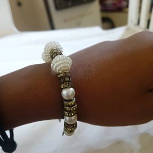 Silver Colour Pearl Bracelet