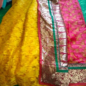 Red And Yellow This Beautiful😍 Kotta Silk Saare