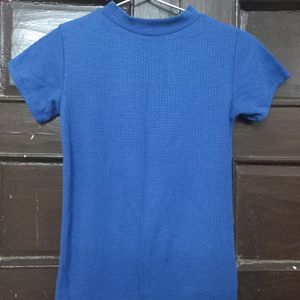 Blue High Neck Top