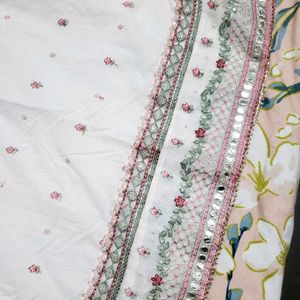 Pure Cottonwith Soft Dupatta 1 Inch Margin No Flaw