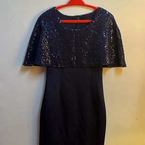 Blue Bodycon Party Dress With Sequins