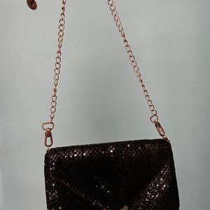 Black Gold Mesh Purse