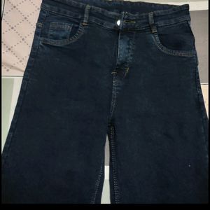 Dark Blue Straight Jeans For Women Girls