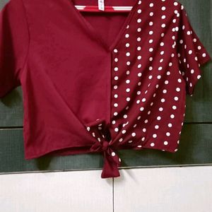 MAROON COLOURED CUTE TOP 🎉🎀